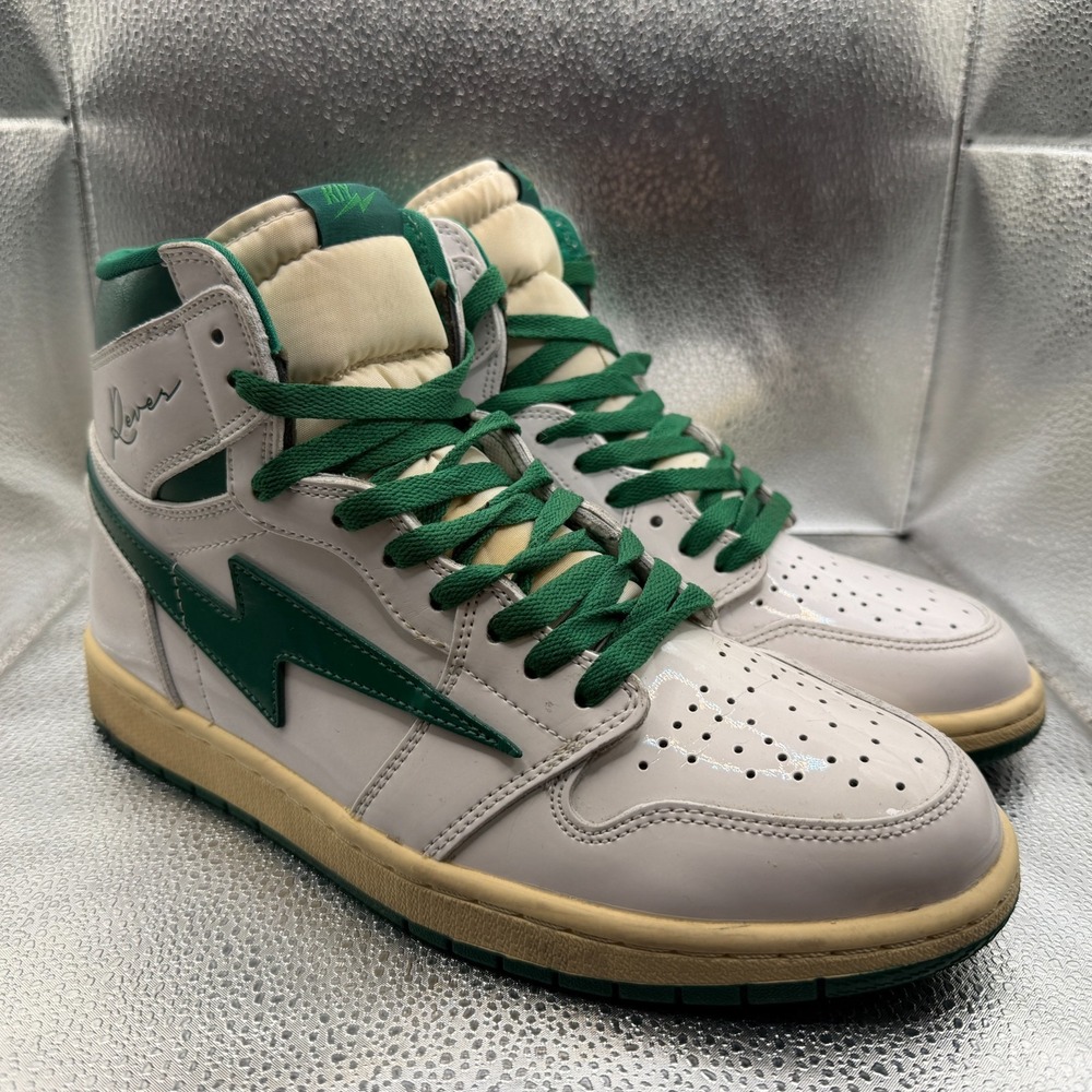 Size 10 Reves Paris Air Kiy 85 Hi‎ Shamrock Green White Lace Up Sneakers
